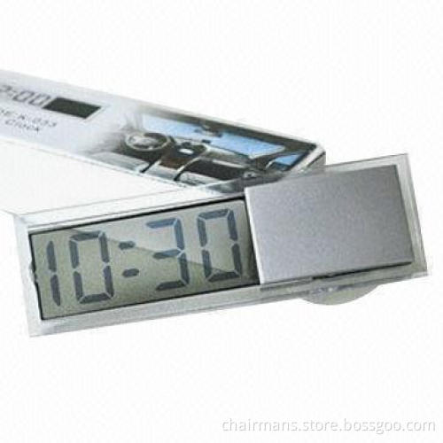 Sucker Vehicle Electronic Clock with 4-45°C Working Temperature, Sized 85 x 30 x 13mm